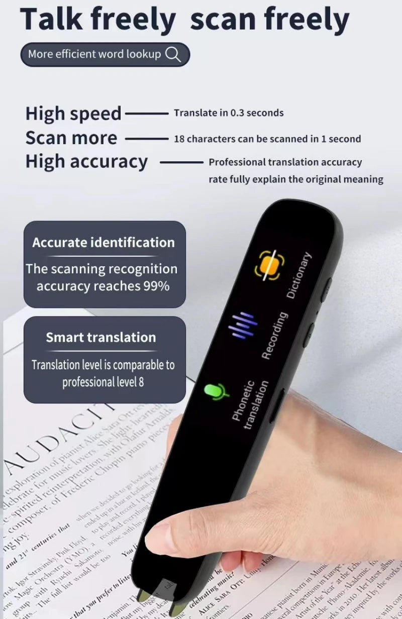 Penna Traduttrice Intelligente A6 – Scanner Digitale Portatile con Traduzione Offline