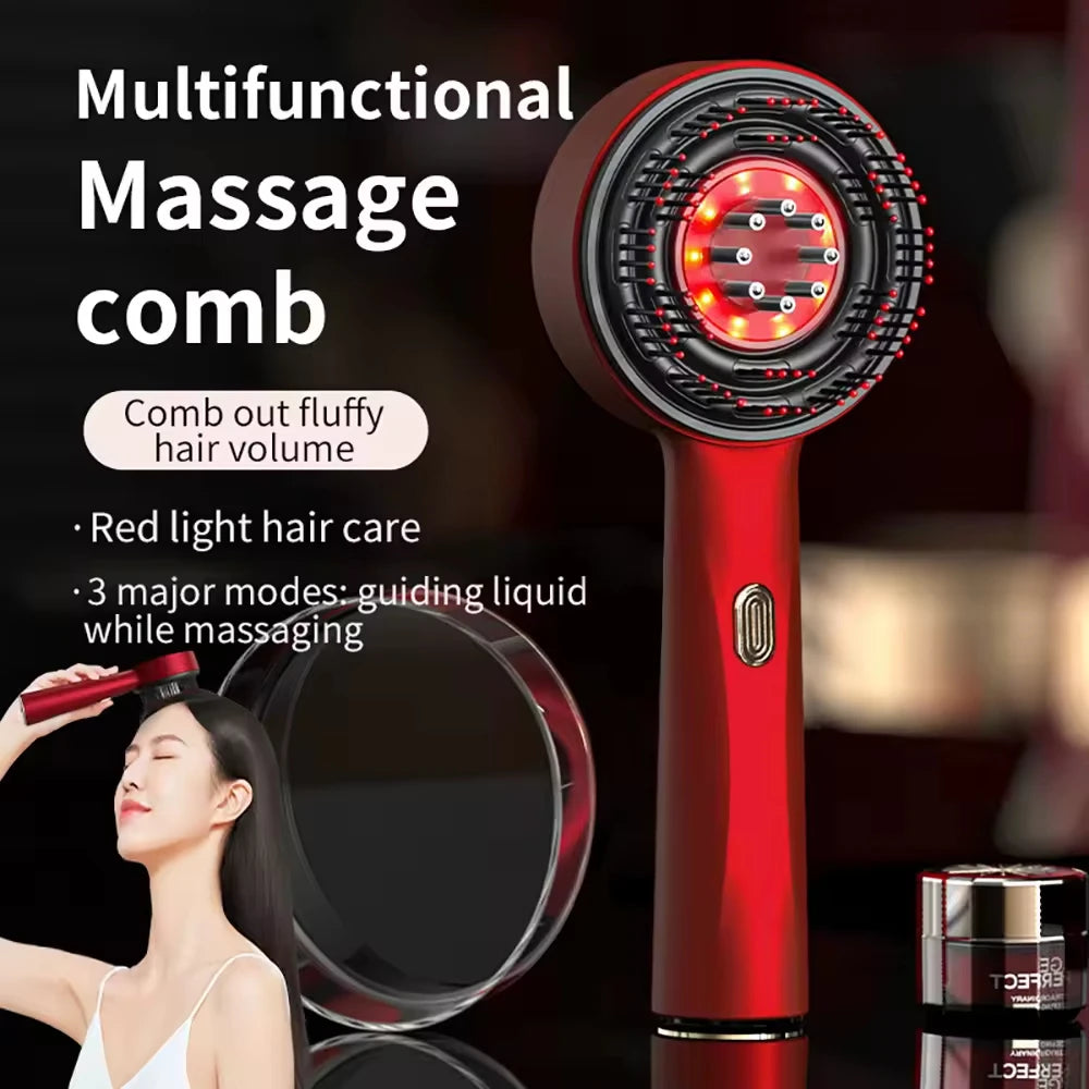 Massaggiatore per Cuoio Capelluto con Applicatore di Olio 2-in-1 – Spazzola per la Crescita dei Capelli
