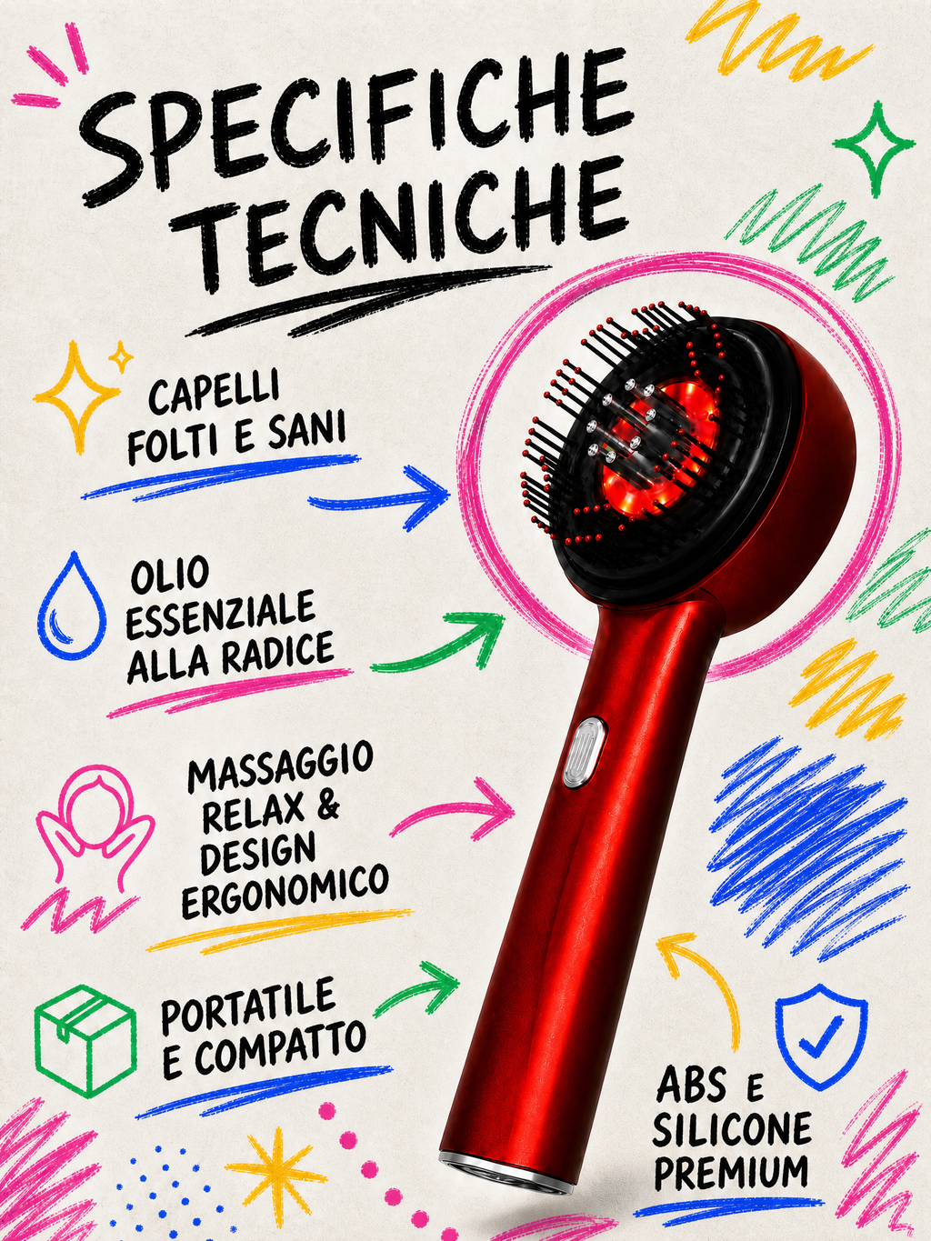 Spazzola per la Crescita dei Capelli