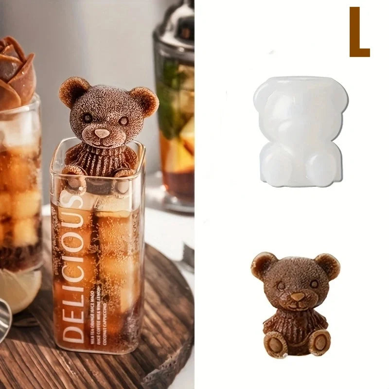 Stampo in Silicone Orsetto 3D – Formina per Ghiaccio Aesthetic per Caffè e Drink