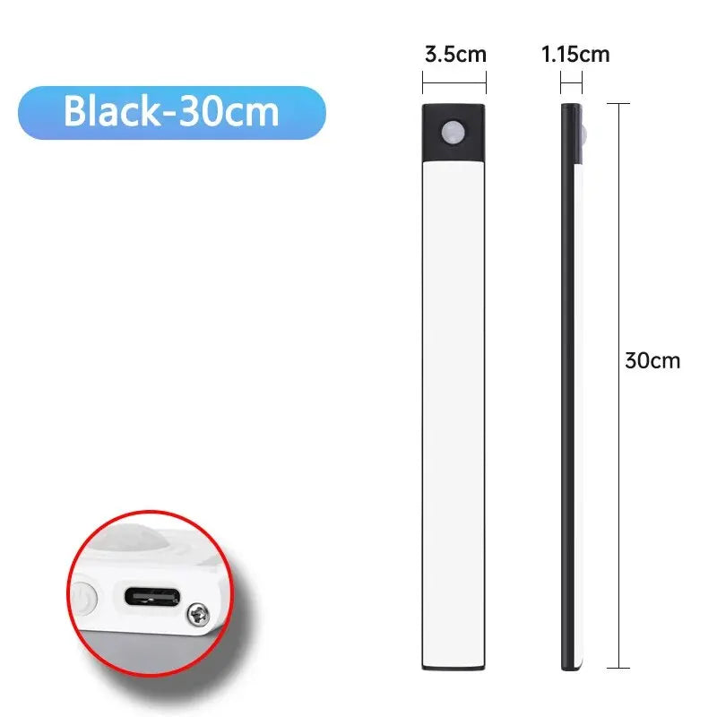 Barra LED Sotto Pensile con Sensore di Movimento - Lampada Ricaricabile USB-C