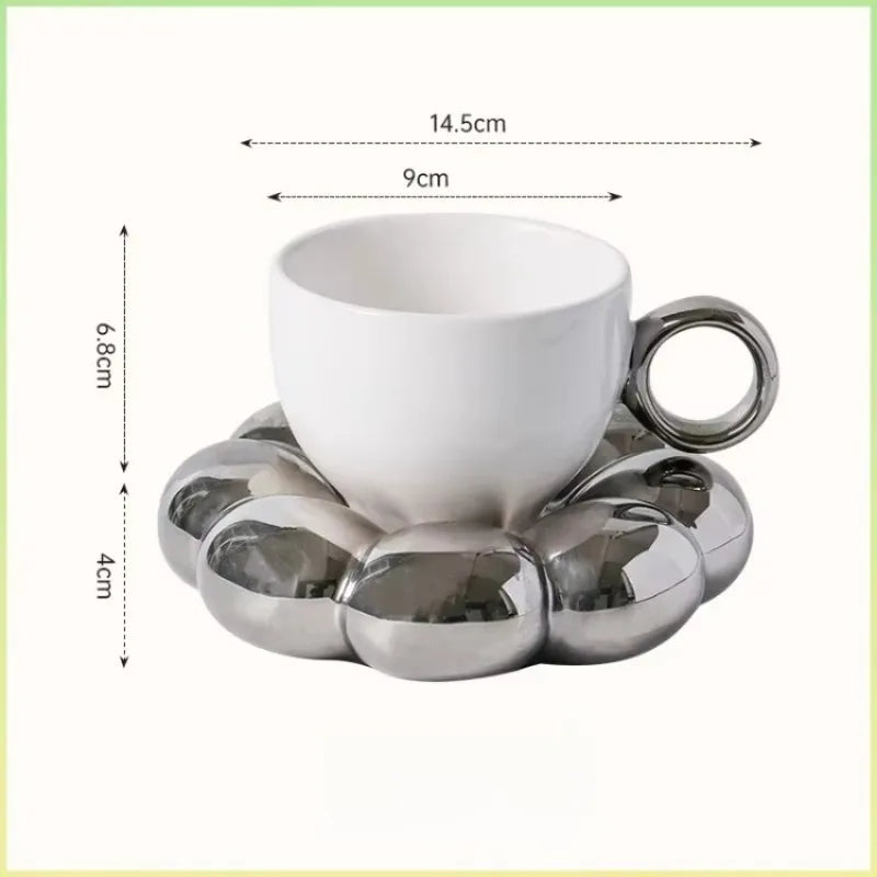 Set Tazza e Piattino Girasole in Ceramica