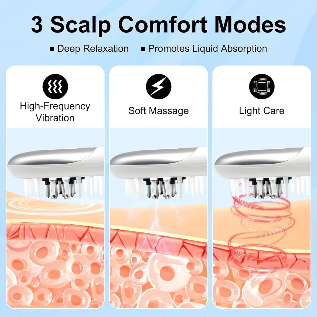 Pettine Massaggiatore Elettrico Smart – Spazzola Terapia Luce Rossa per Crescita Capelli e Anticaduta