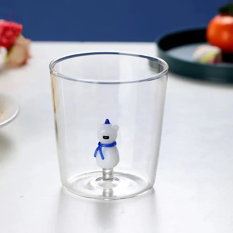 Bicchiere in Vetro con Statuina 3D Interna – Design Creativo per Drink