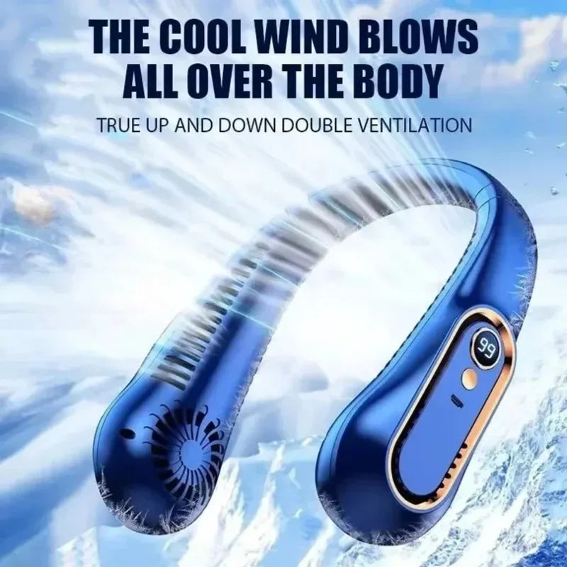 Ventilatore da Collo Portatile  – Mini Raffrescatore USB con Display Digitale