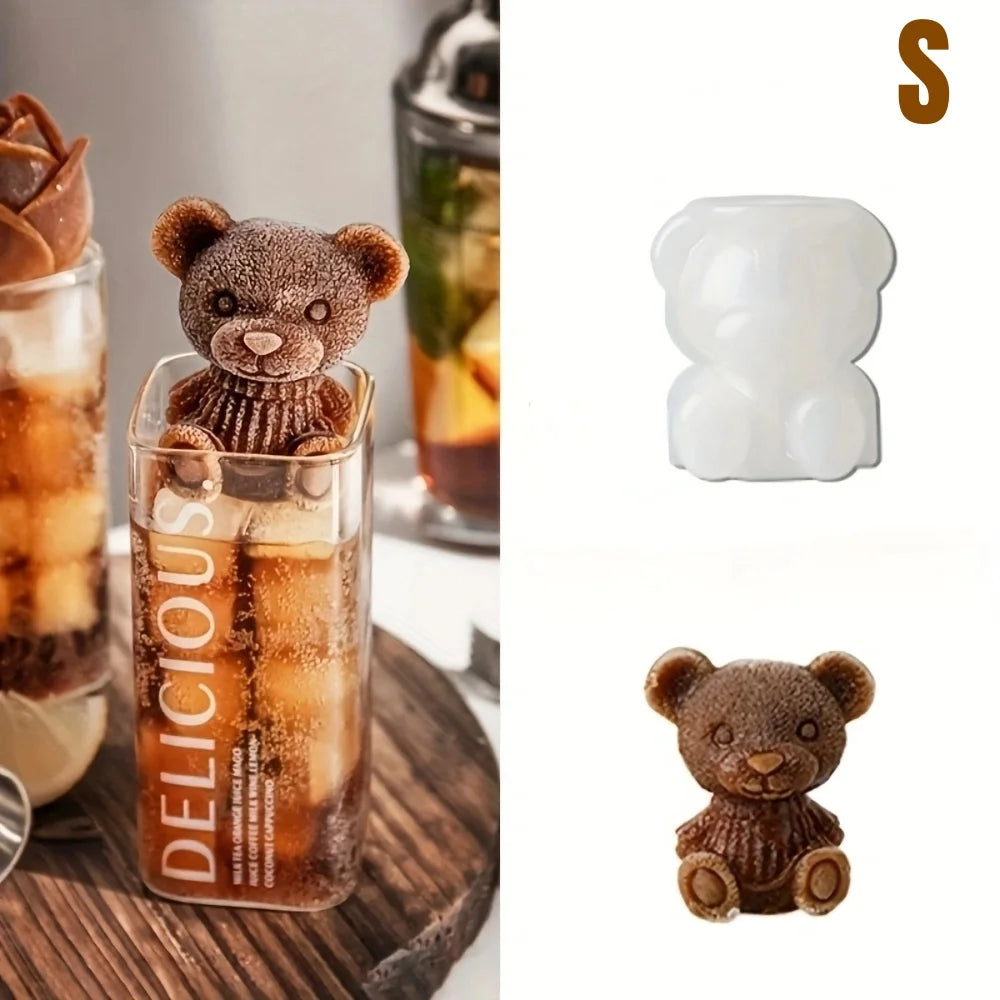 Stampo in Silicone Orsetto 3D – Formina per Ghiaccio Aesthetic per Caffè e Drink