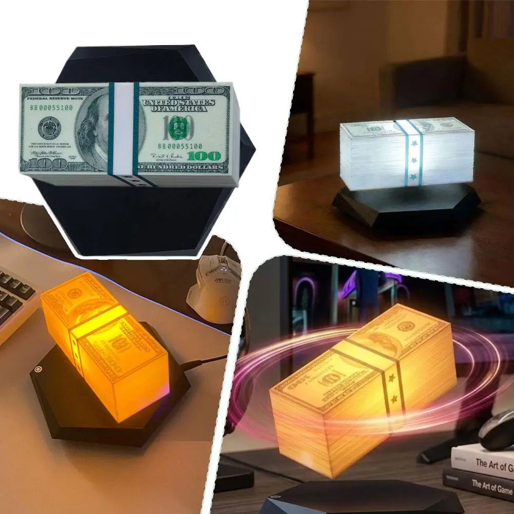Lampada a Levitazione Magnetica Dollaro & Oro