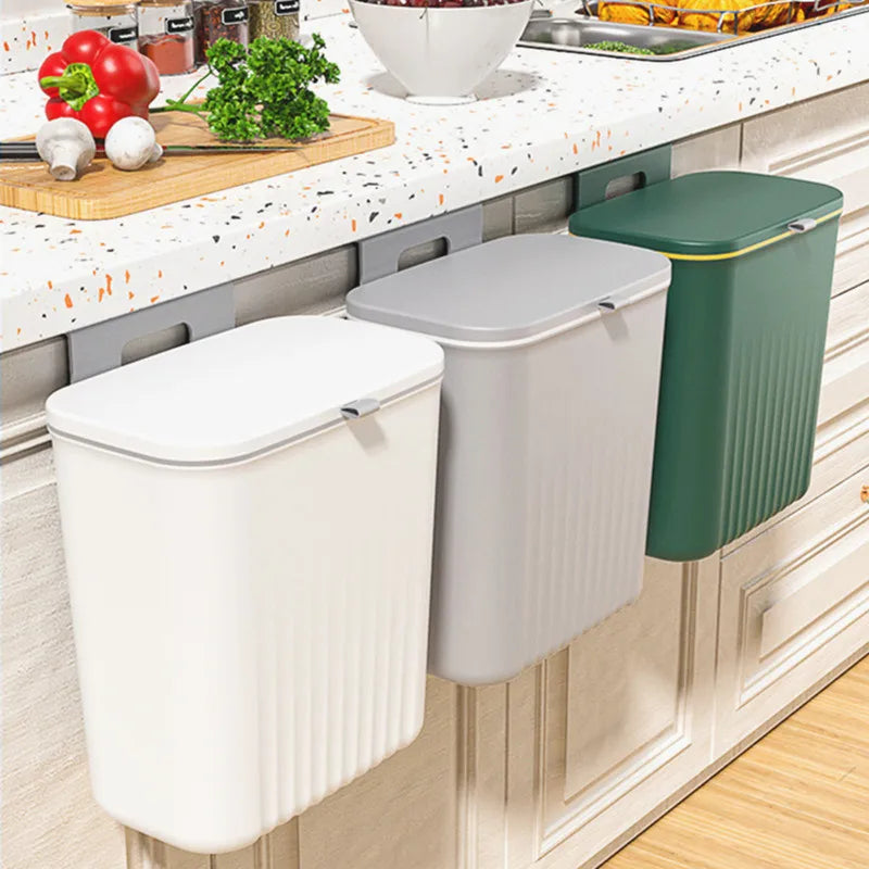Pattumiera Sospesa Minimalista - Verde Salvia- Bianco Nordico- Grigio chiaro