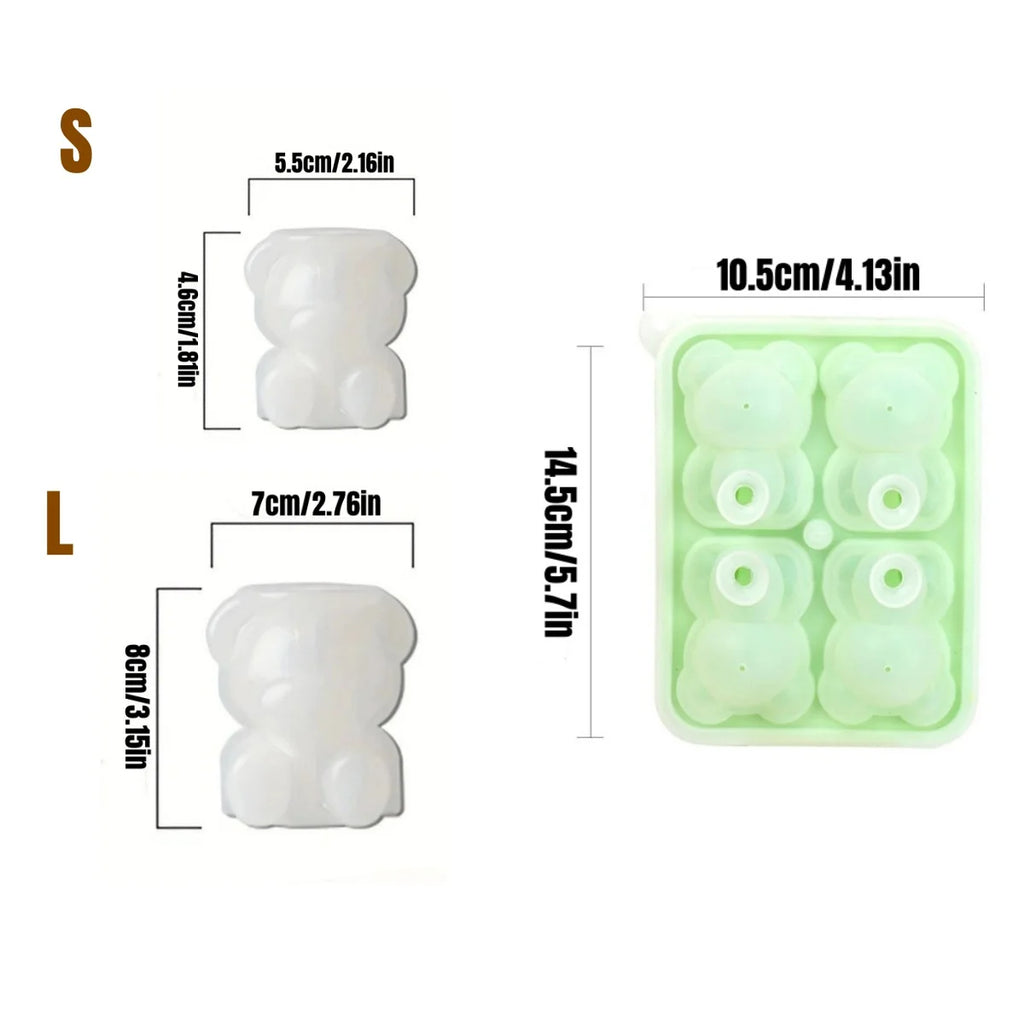 Stampo in Silicone Orsetto 3D – Formina per Ghiaccio Aesthetic per Caffè e Drink