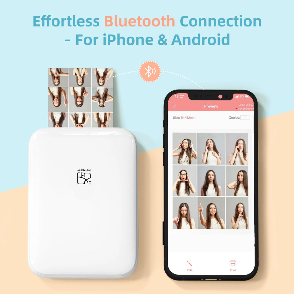 Stampante Fotografica Portatile Mini – Stampante Termica a Colori Bluetooth per Smartphone