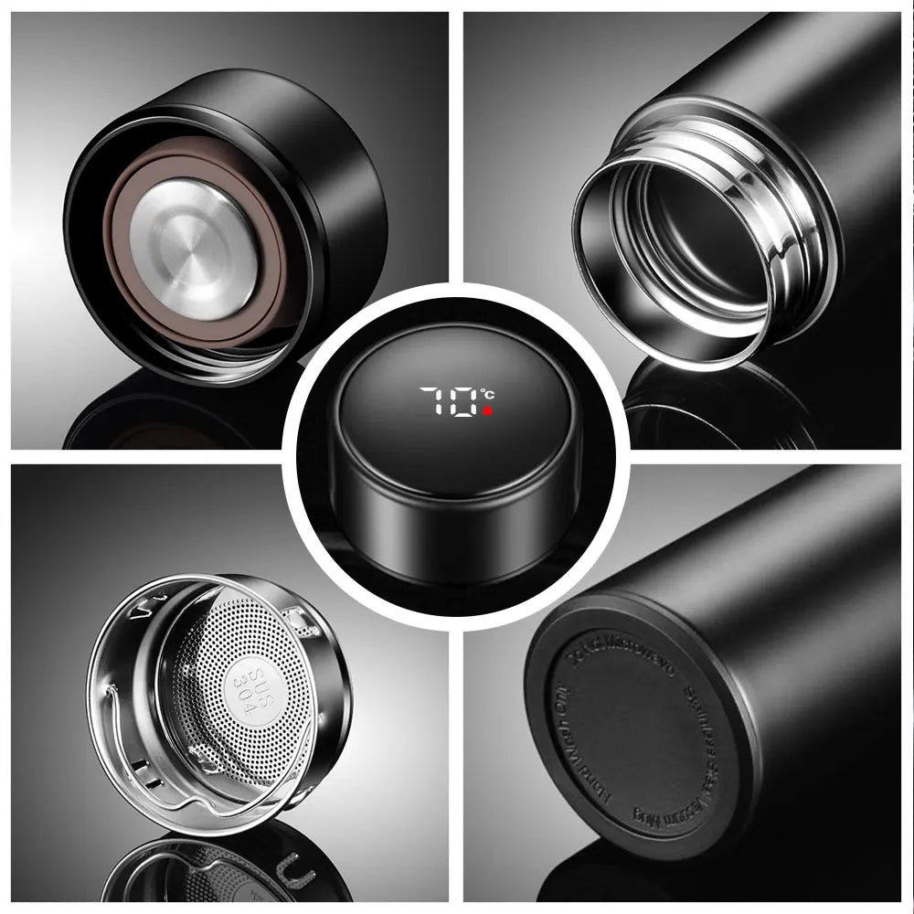Termo Intelligente per Auto – Tazza Termica con Display LED della Temperatura e Isolamento Sottovuoto