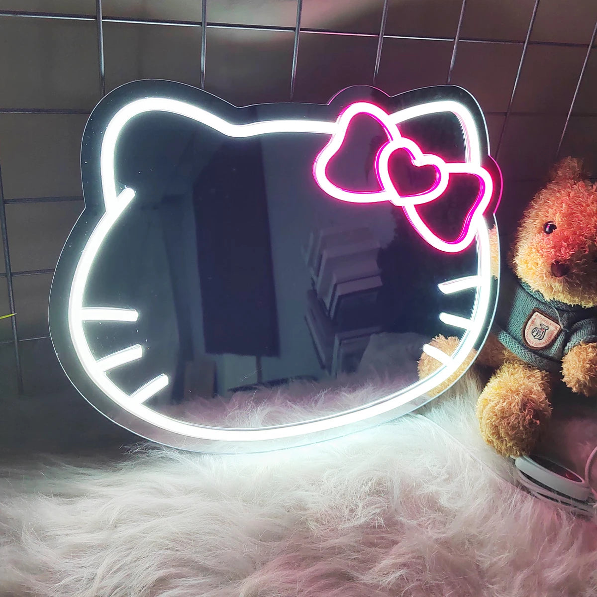 Specchio Neon LED Hello Kitty
