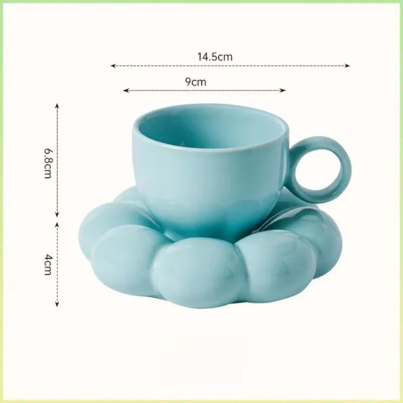 Set Tazza e Piattino Girasole in Ceramica