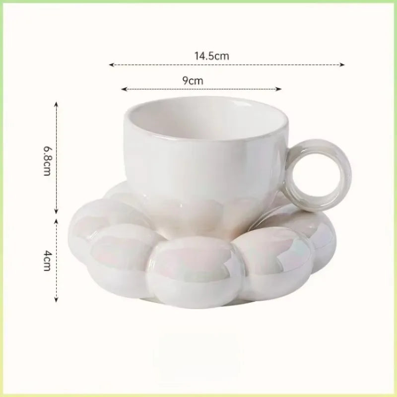 Set Tazza e Piattino Girasole in Ceramica