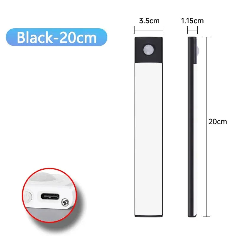 Barra LED Sotto Pensile con Sensore di Movimento - Lampada Ricaricabile USB-C