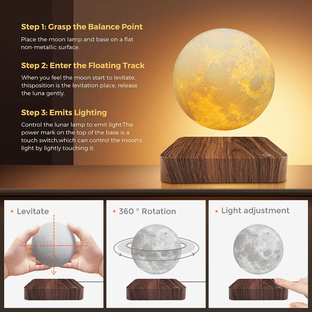 Lampada Luna a Levitazione Magnetica