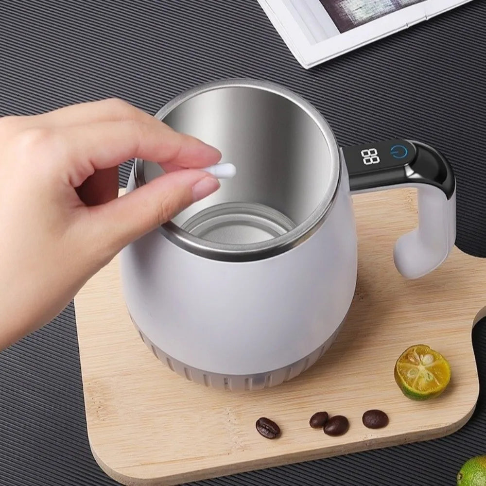 Smart Automatic Stirring Cup Temperature Display 316 Stainless Steel Electric Mixing Mug USB Rechargeable Auto Stirring