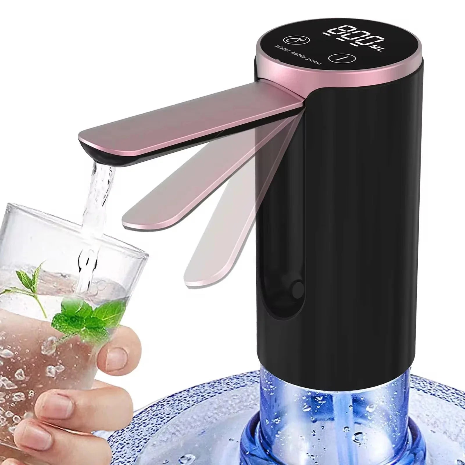 Pompa Elettrica per Acqua con Display LED – Dispenser Automatico Pieghevole Ricaricabile USB-C