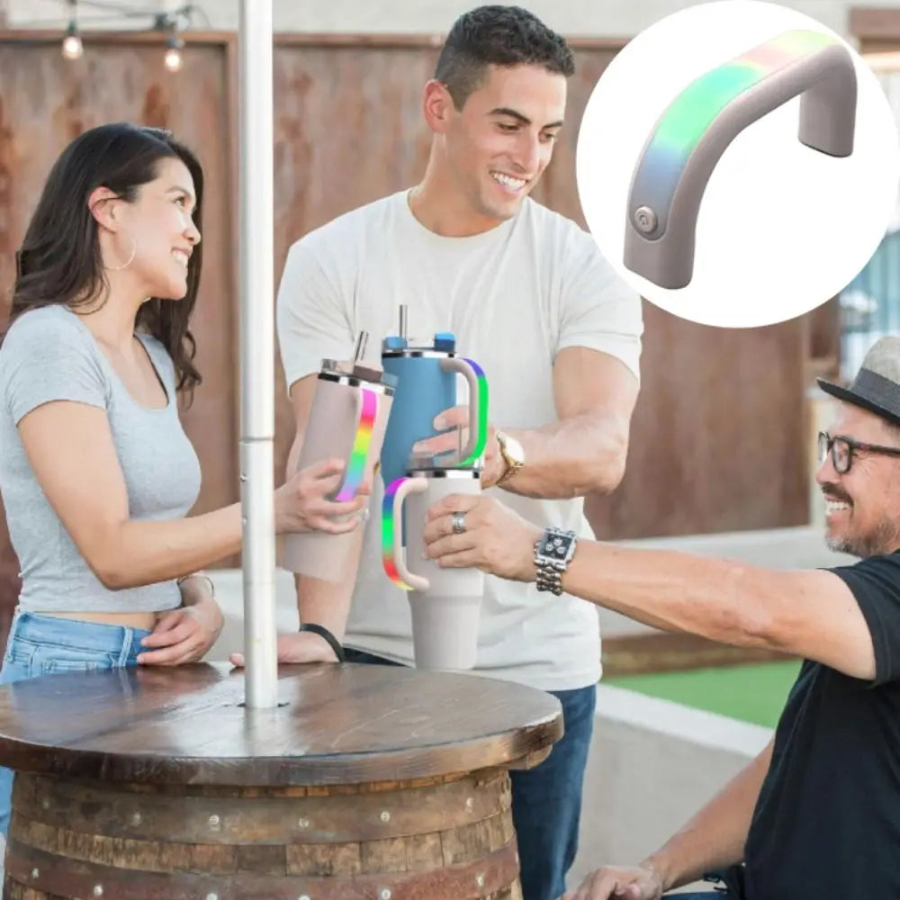 Creative Colorful Light Luminous Water Cup Handle Reusable ABS LED Light-Up Bottle Handle Waterproof Led Light Cup Grip Bar