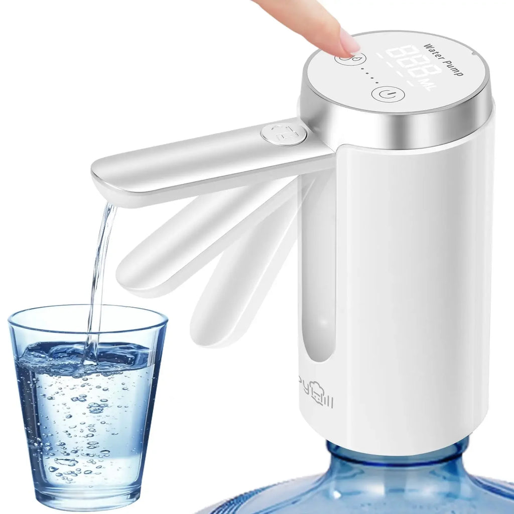 Pompa Elettrica per Acqua con Display LED – Dispenser Automatico Pieghevole Ricaricabile USB-C