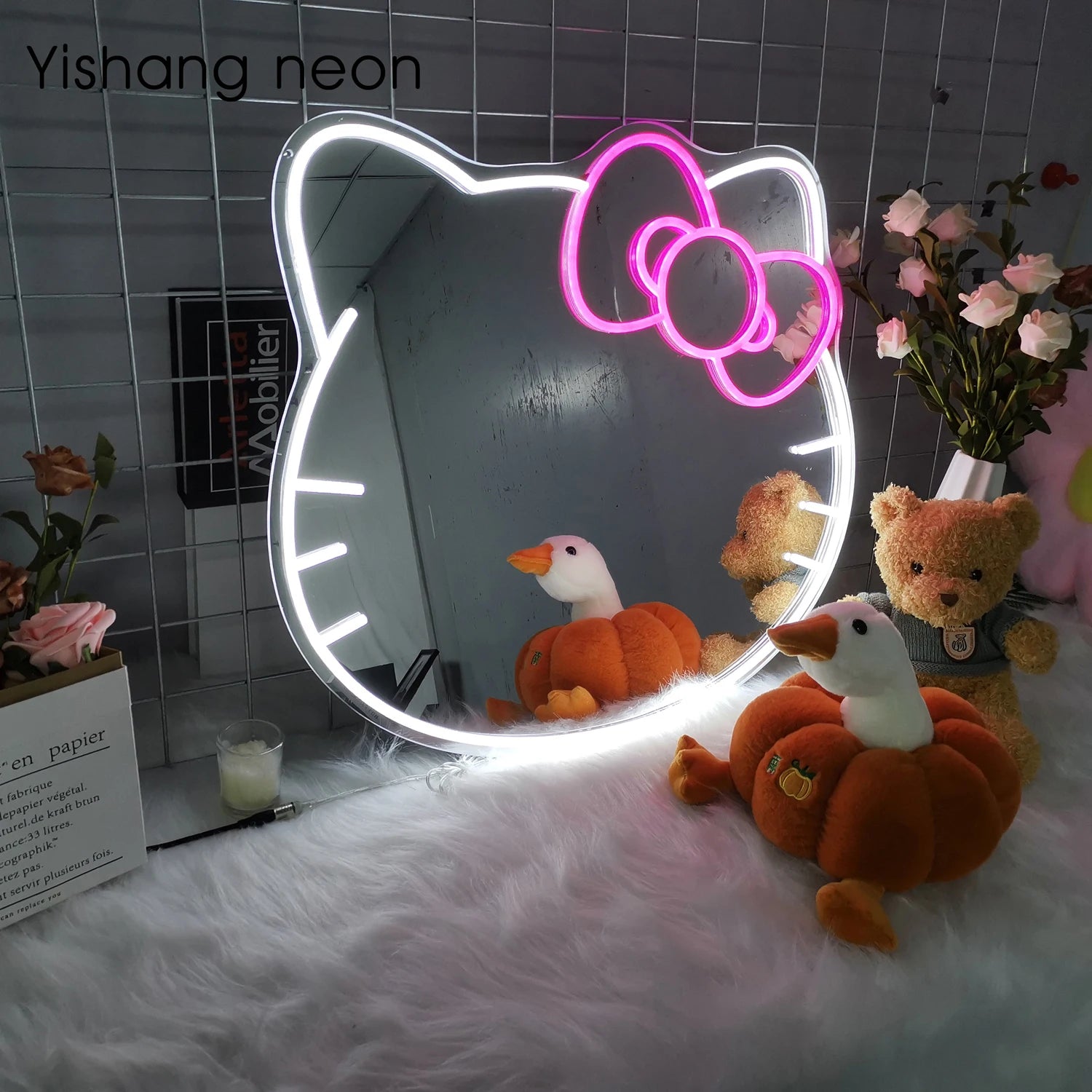 Specchio Neon LED Hello Kitty