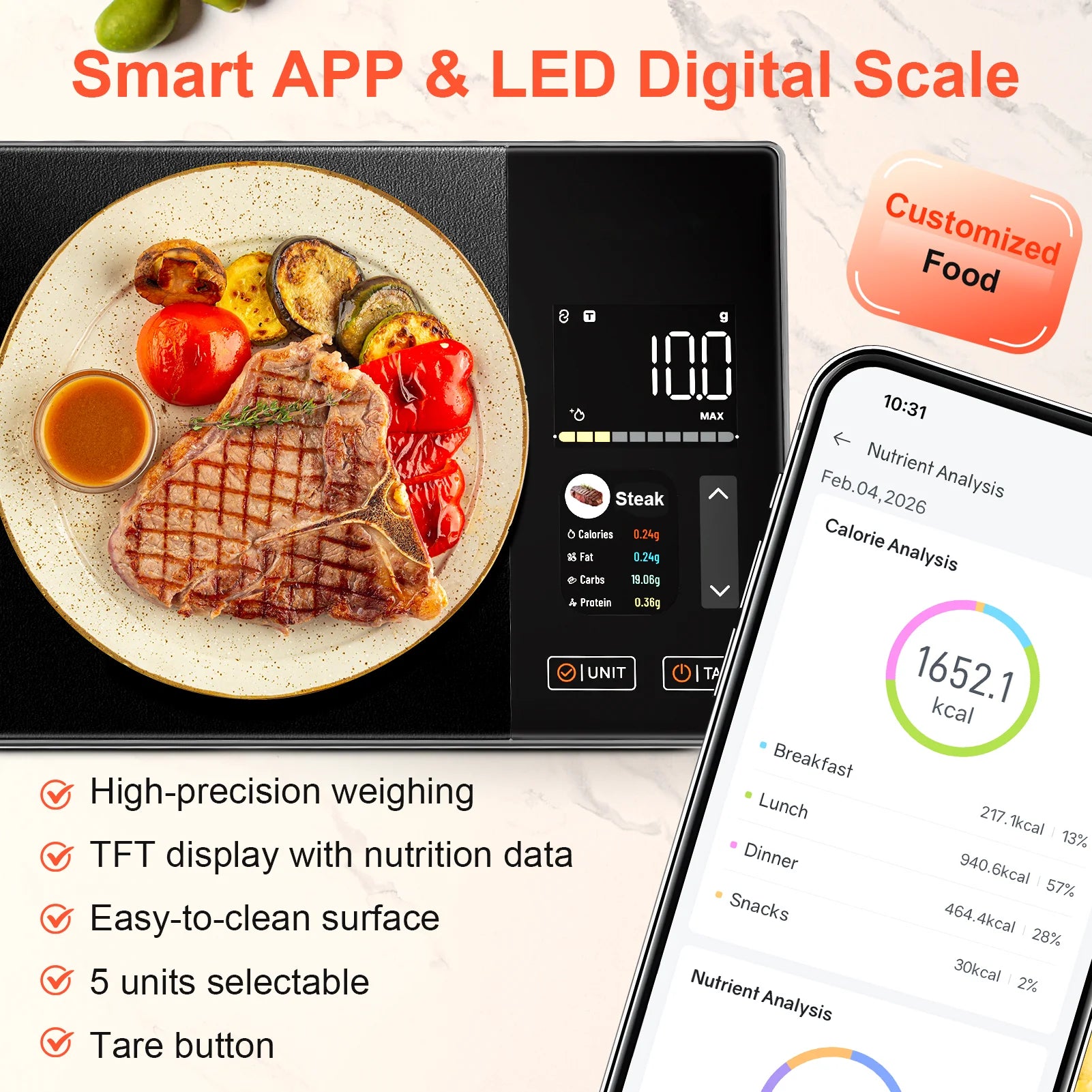 Bilancia da Cucina Intelligente Conta Calorie