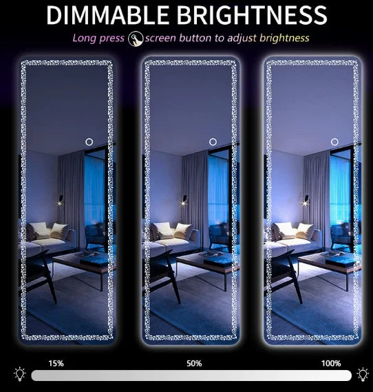 Specchio Neon LED Infinito da Parete – Specchio Intero Avanzato con Effetto Tunnel 3D e Touch