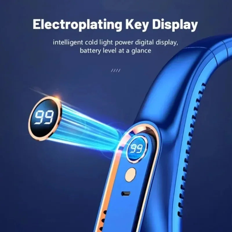 Ventilatore da Collo Portatile  – Mini Raffrescatore USB con Display Digitale