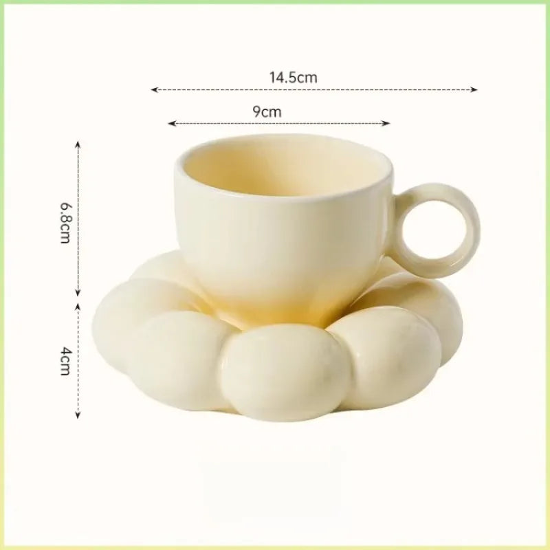 Set Tazza e Piattino Girasole in Ceramica