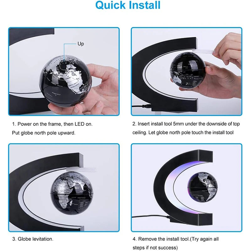 Mappamondo a Levitazione Magnetica LED