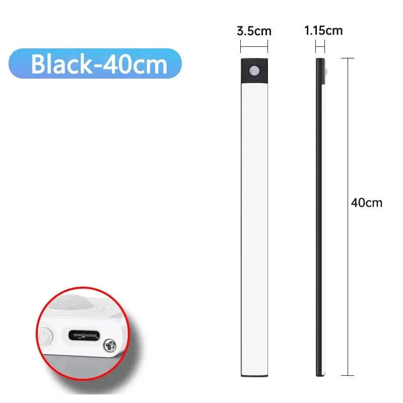 Barra LED Sotto Pensile con Sensore di Movimento - Lampada Ricaricabile USB-C