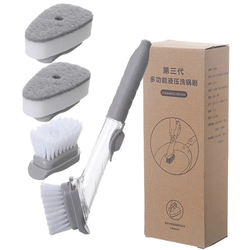 Spazzola Cucina 2 in 1 con Dosatore Sapone