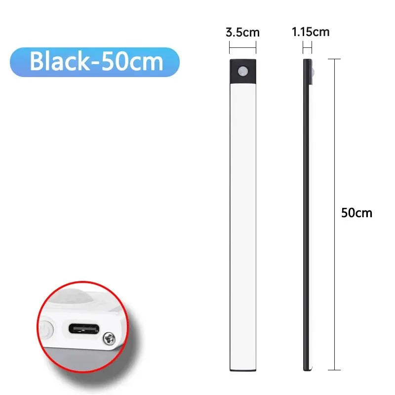 Barra LED Sotto Pensile con Sensore di Movimento - Lampada Ricaricabile USB-C