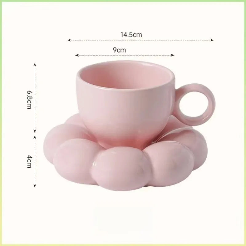 Set Tazza e Piattino Girasole in Ceramica