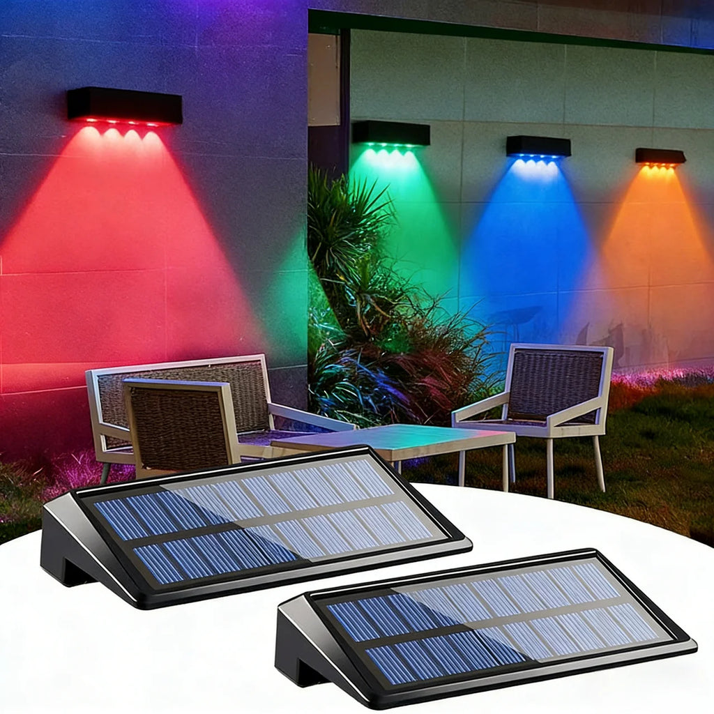 Lampade Solari da Parete a LED RGB - Illuminazione Impermeabile per Giardino e Terrazzo